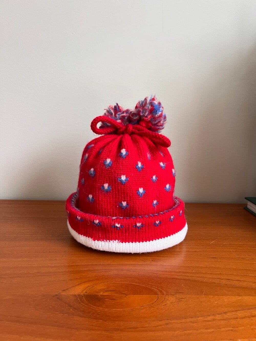 Cappelleri 100% Wool Vintage Knit Winter Hat | Red Fair Isle | Made in Canada